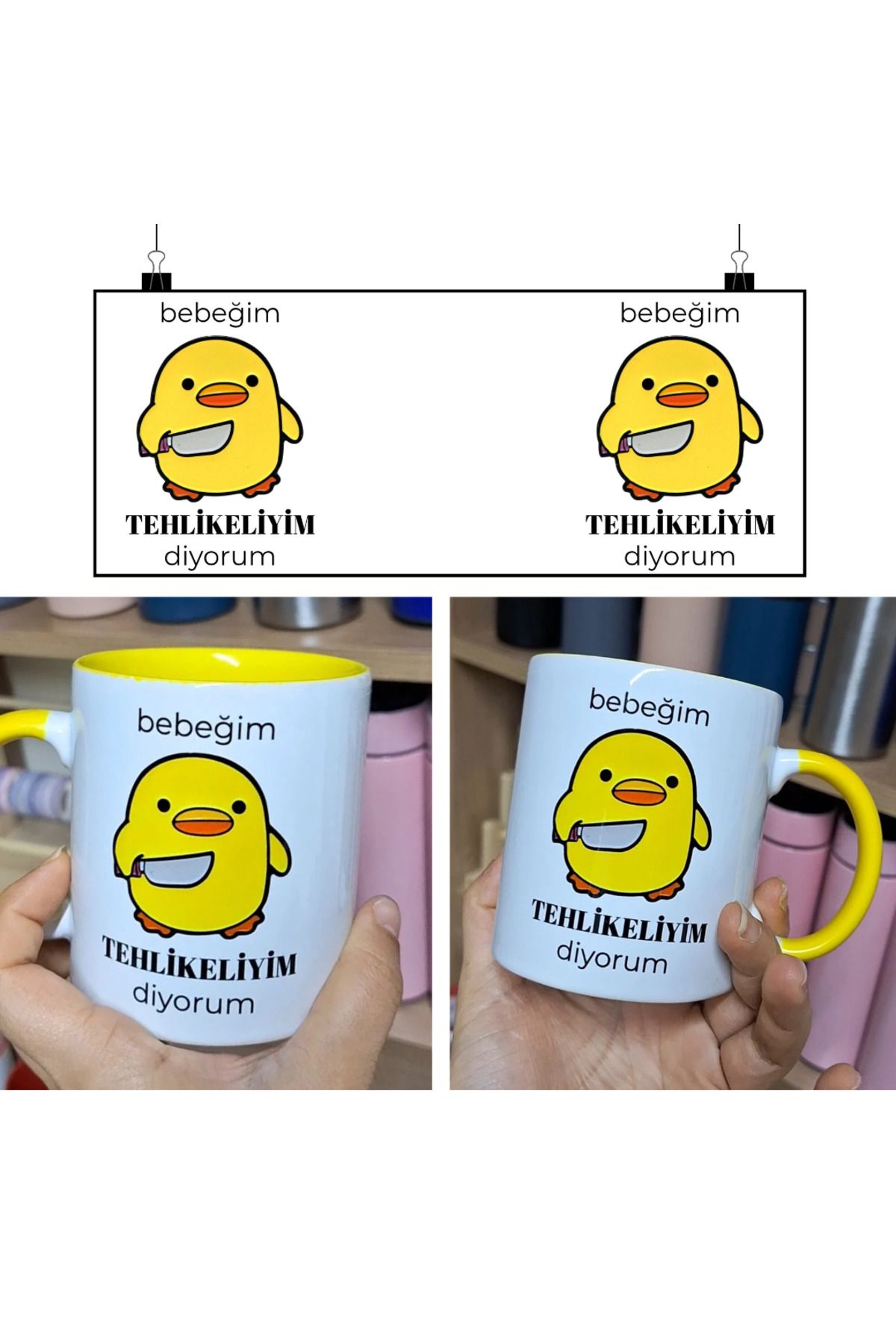 Home "Bebeğim Tehlikeliyim Diyorum" Yazılı Seramik Kupa 300ml