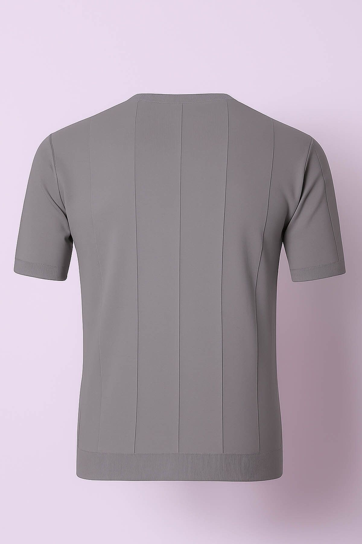 trender-Tricou pentru bărbați, gri, cu decolteu O, 100-4015 3