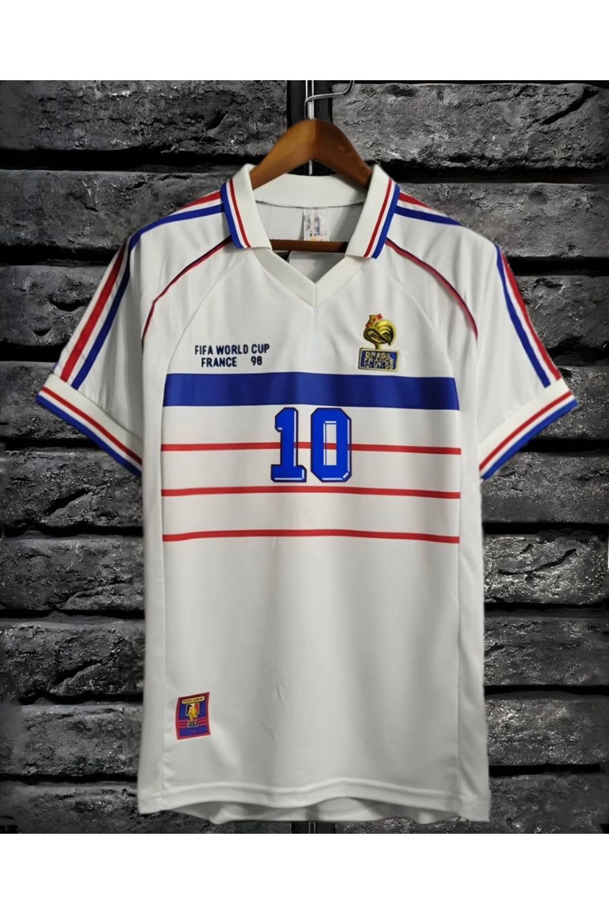 FAMİLYSTAN Zin dine Zidane Fransa 98 Finali Nostaljik Retro Forma BEYAZ