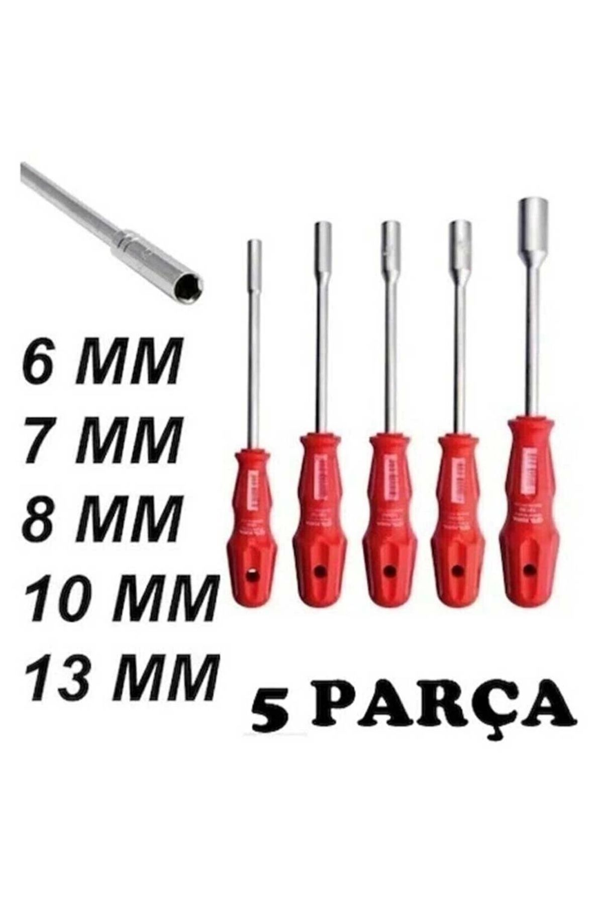Nemere 5 Adet Lokma Anahtar Tornavida 6/7/8/10/13/mm Metal Altıgen