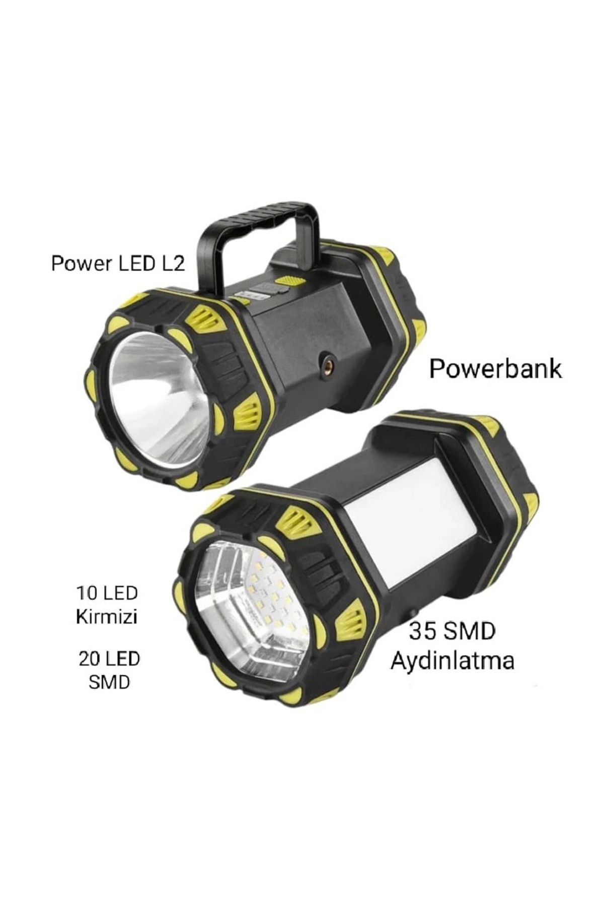 Nemere F.B.I F-262 Yeni Güçlü Çift Taraflı Taşınabilir Spot Ve Işıldak USB Powerbank Şarjlı Fener