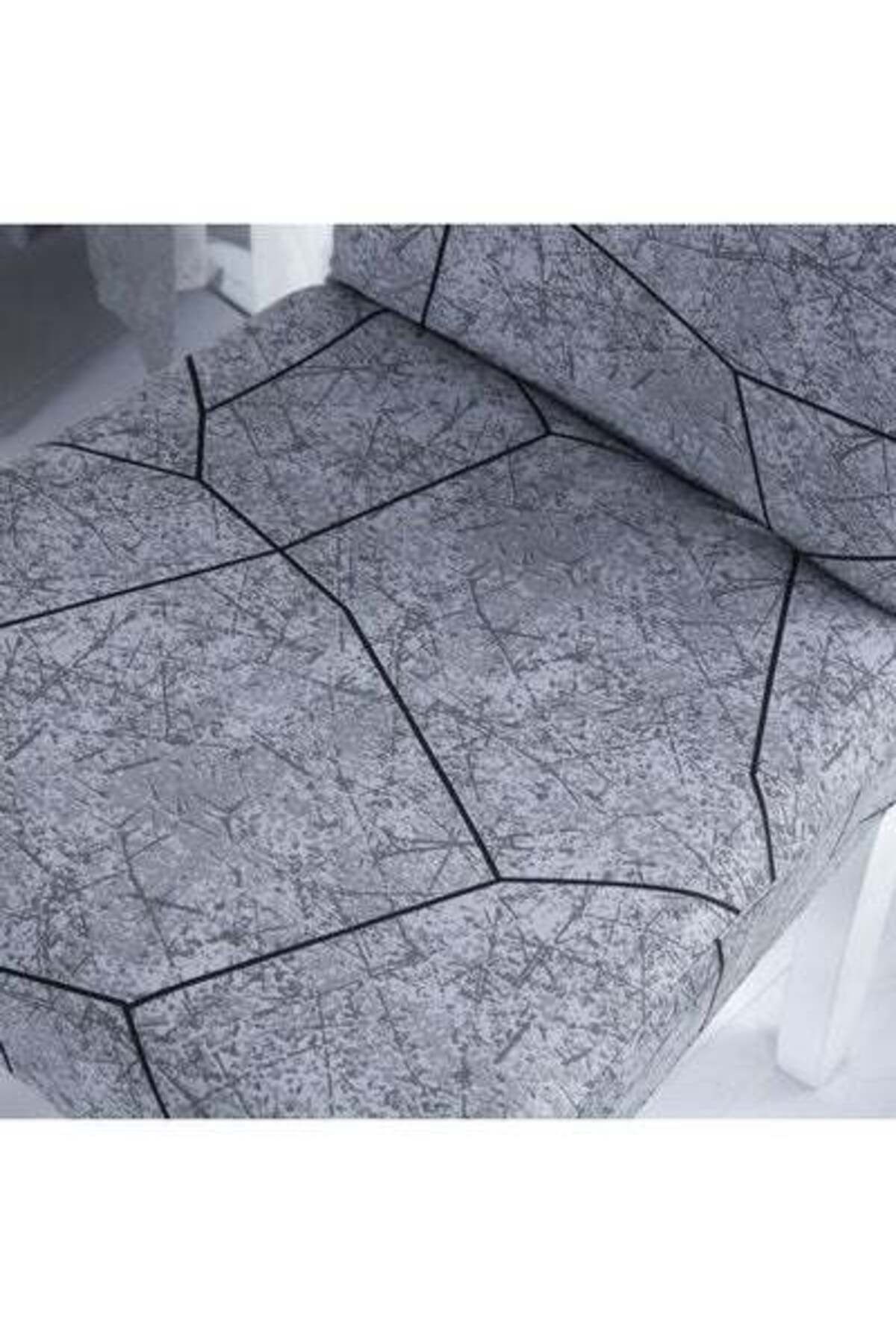HALAMODO-One-Piece Stretch Chair Cover Grey 38 x 38 x 45cm 5