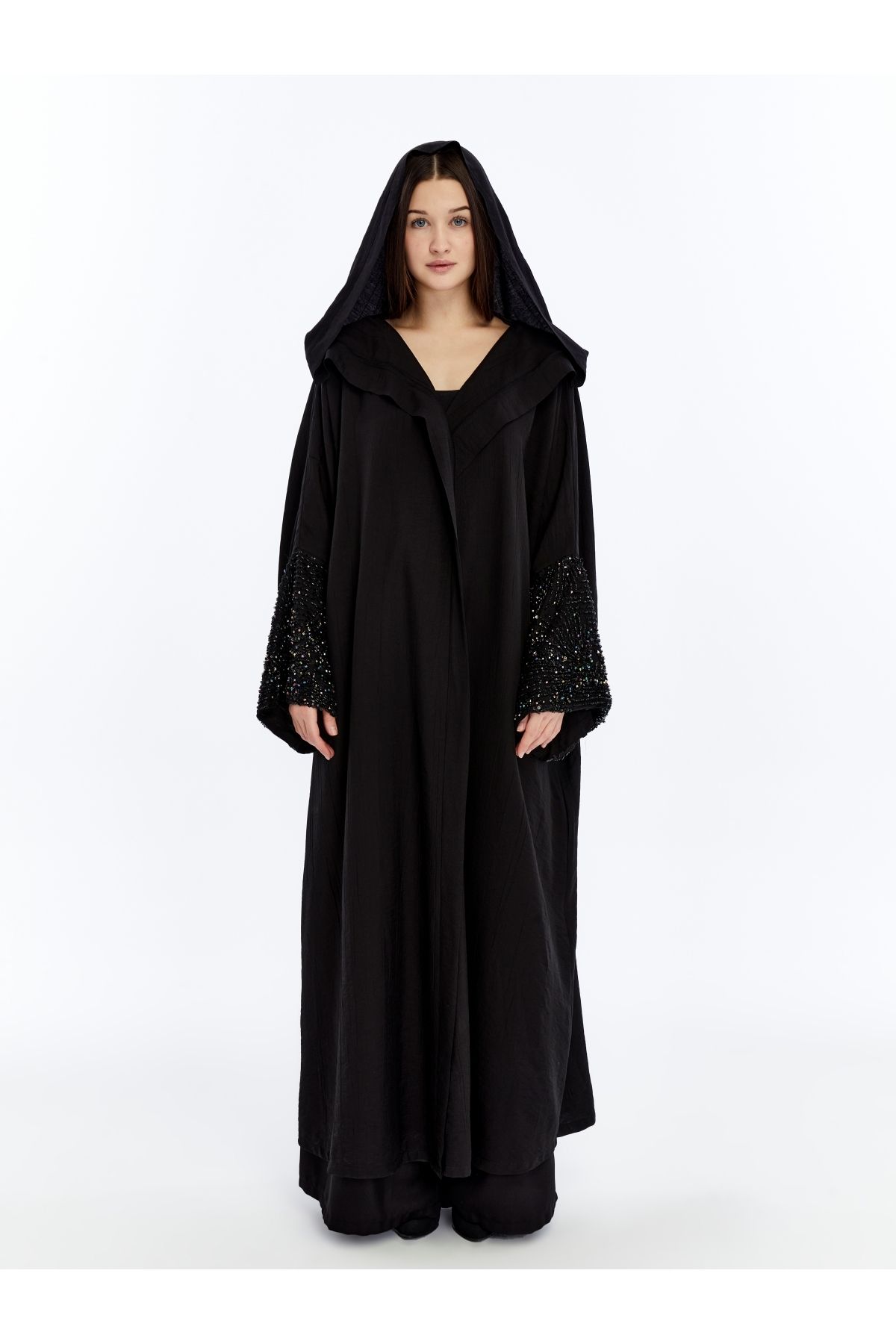 KARÇA VOGUE PUL PAYET DETAYLI KAPİŞONLU KAFTAN / KİMONO