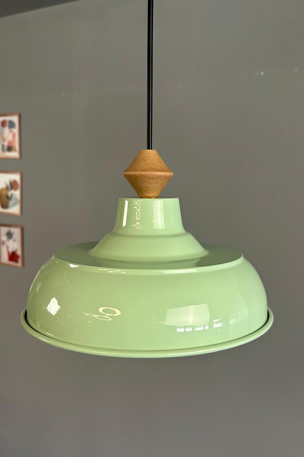 Bamyum Doria Mint Tekli Küçük Q Başlık Avize Retro Sarkıt Ofis Showroom Salon Mutfak Avizeleri