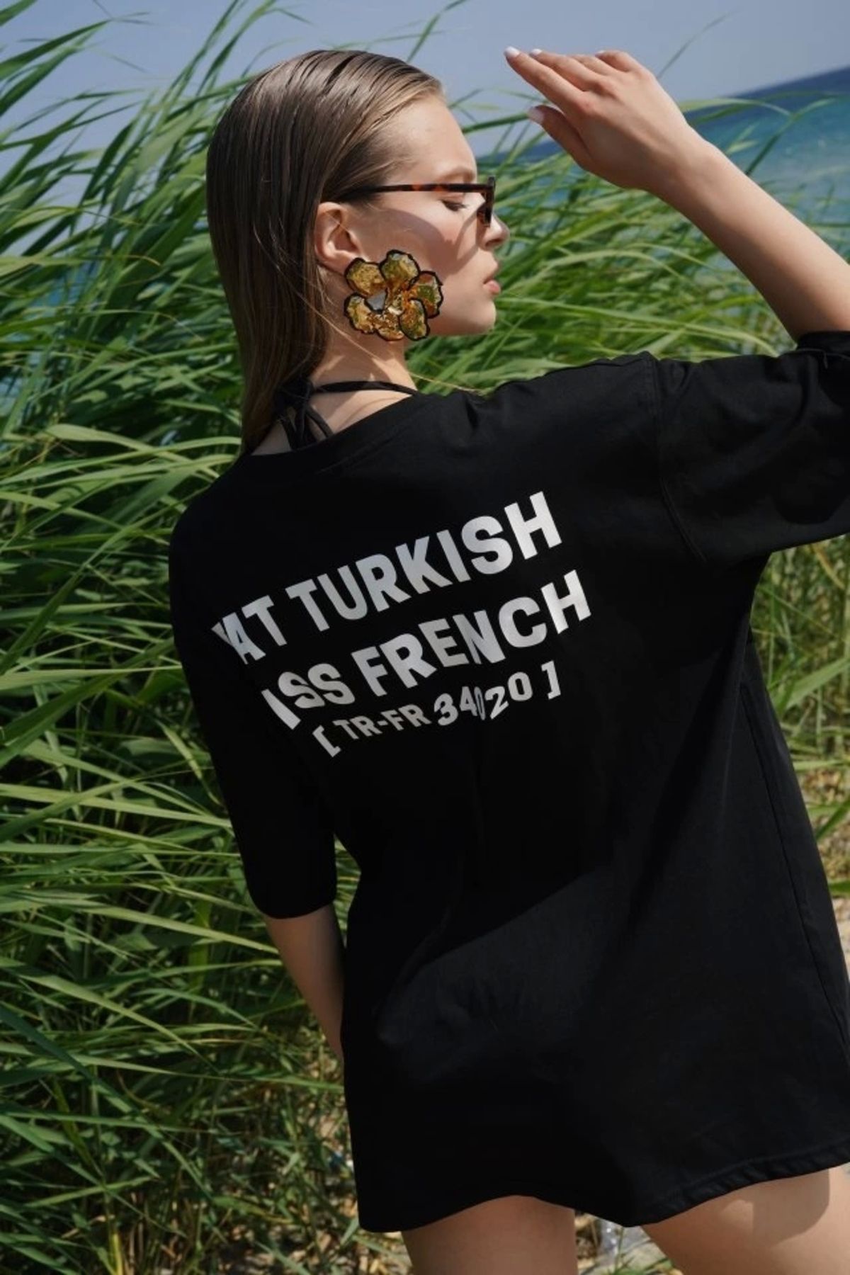 Butik Turkish Sırt Baskılı Oversize T-Shirt