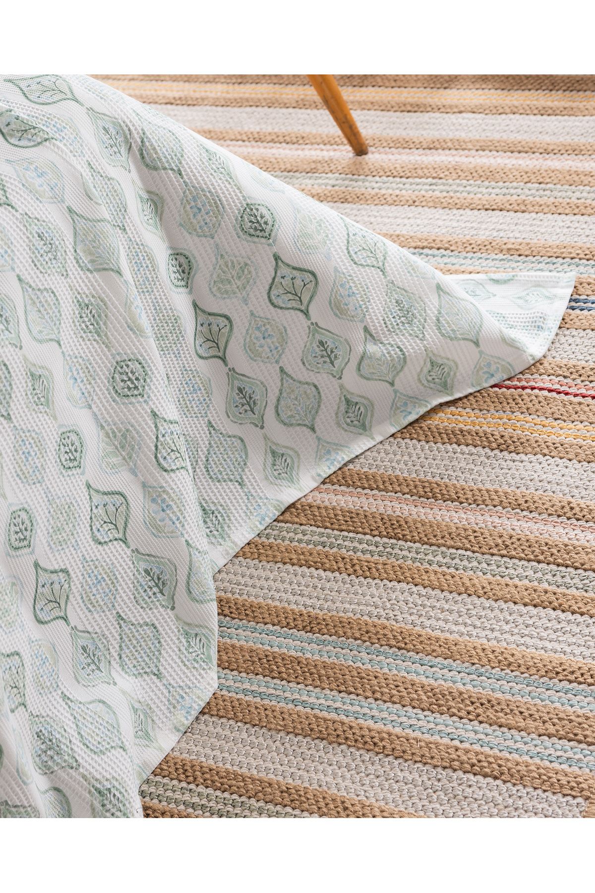 Madame Coco-Verne Single 100% Cotton Karde Printed Pique Set - Khaki 3