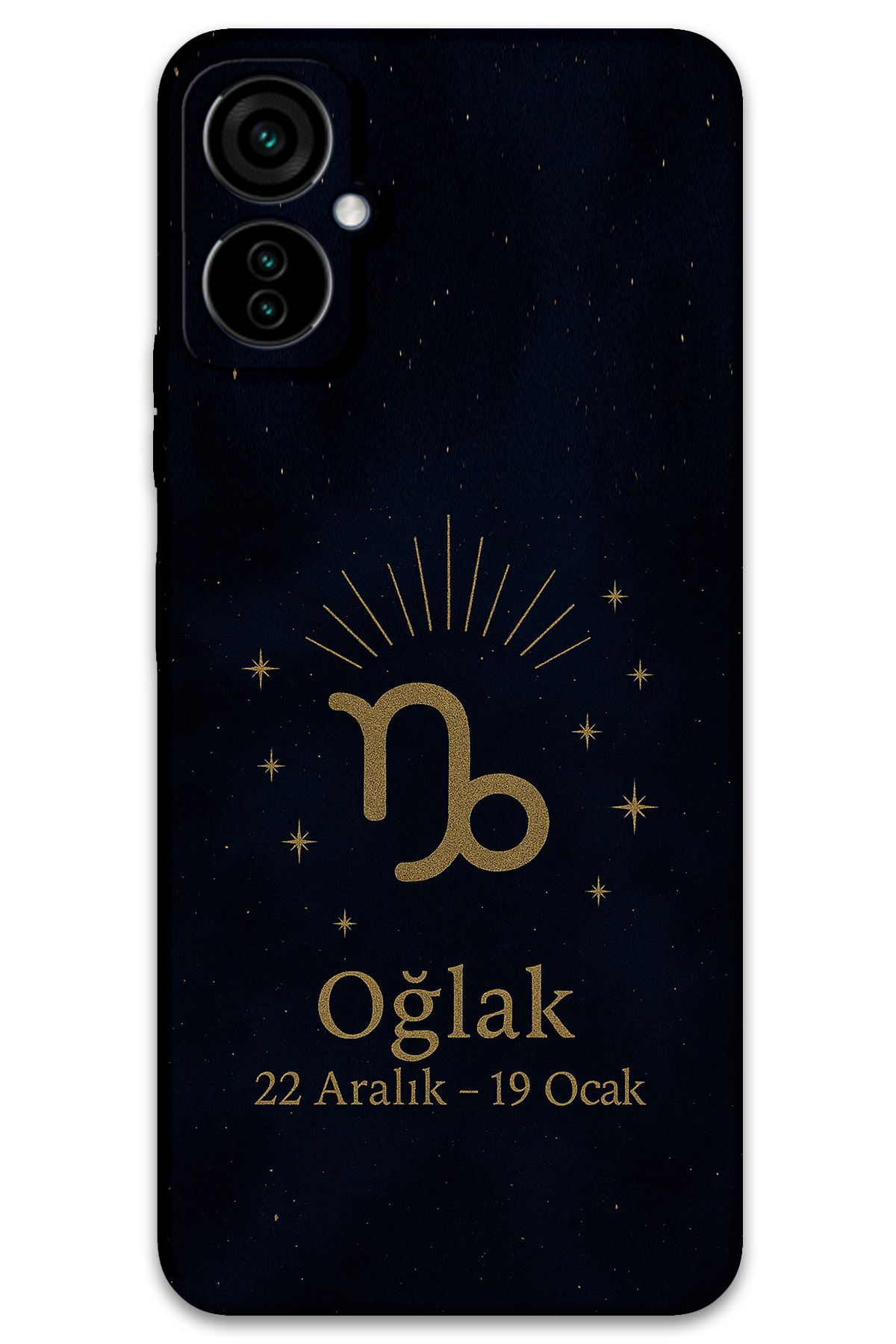 Gramaphone Tecno Camon 19 Neo Uyumlu Oğlak Burcu Desenli Telefon Kılıfı + Ekran Koruyucu - 5777