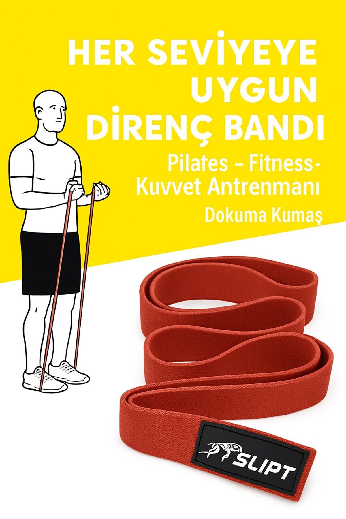 SLİPT Dokuma Direnç Bandı Süper Loop Bandı Tüm Vücut Egzersiz Direnç Lastiği