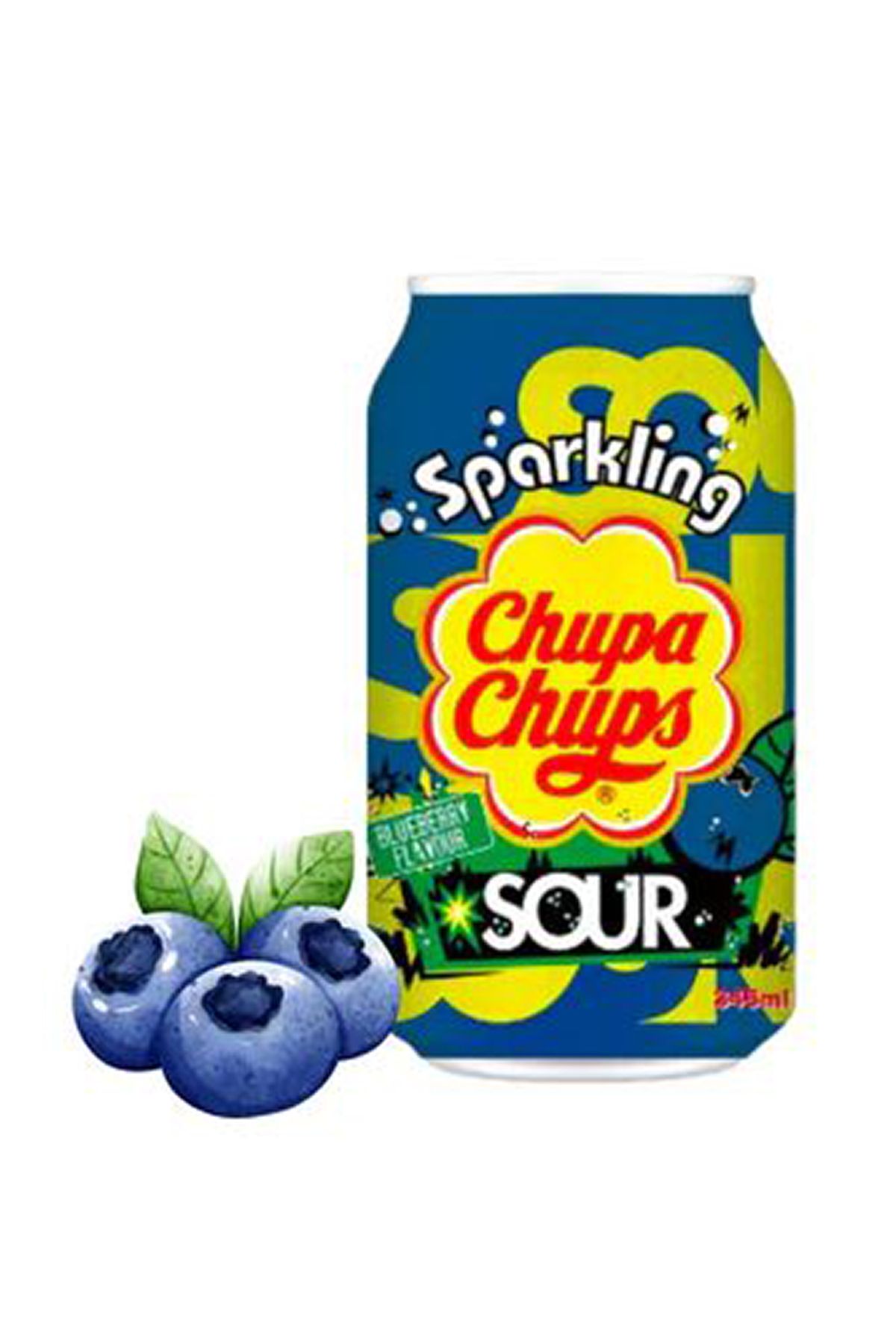Transmed CHUPA CHUPS SPARKLİNG SOUR BLUEBERRY FLAVOUR 345 ML * 5'Lİ