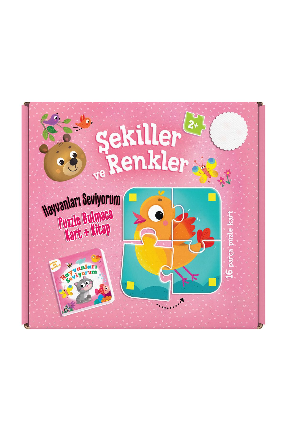 Dikkat Atölyesi Yayınları Şekiller ve Renkler Puzzle | Bulmaca Kart + Kitap 3+ Yaş Karton Çocuk