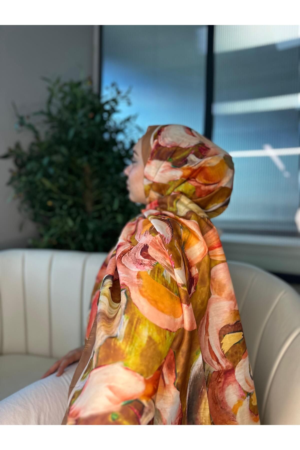 Oxygen Scarfs MAGNOLIA DESEN PAMUK İPEK ŞAL-6203253