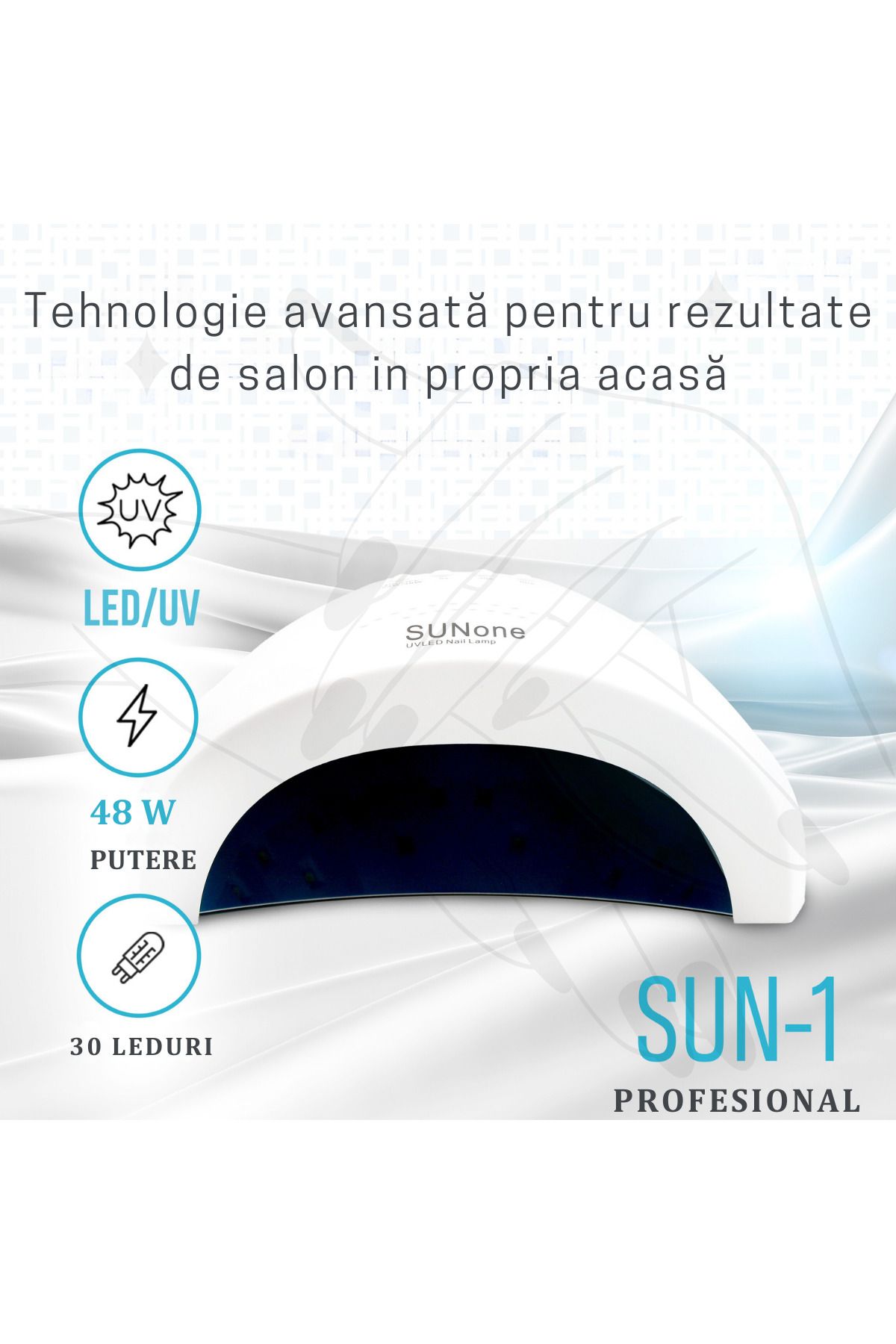 ATOMKIT-Uv/led Lamp For Manicure And Pedicure, Power 28/48, Timer 5/30/60, Automatic Start, White 6