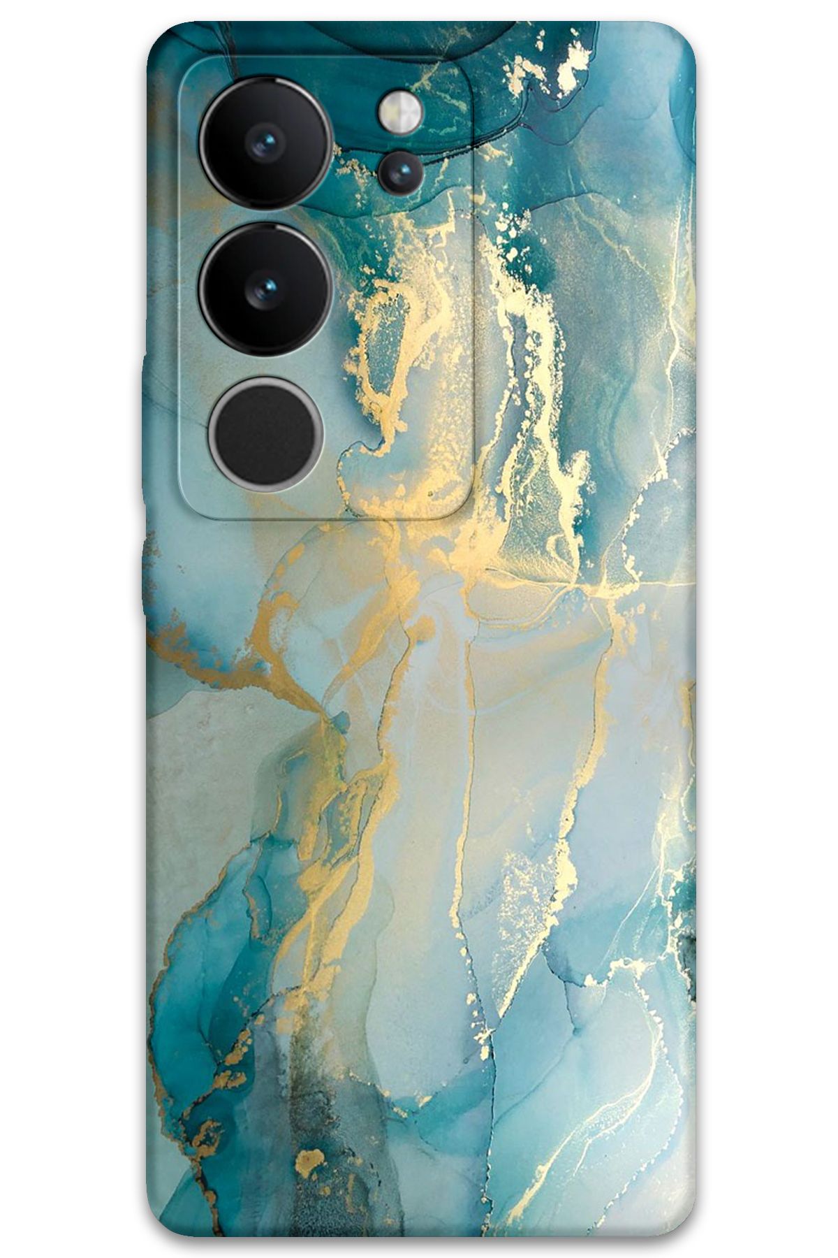 Gramaphone Vivo V29 Uyumlu Mermer Desenli Telefon Kılıfı + Ekran Koruyucu - 5814