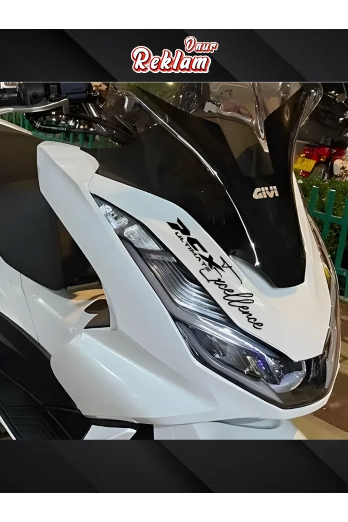 onurreklamonline PCX Yazılı Sticker – Siyah – 21x7 cm – Motosiklet & Araç Uyumlu – Suya Dayanıklı Vinil