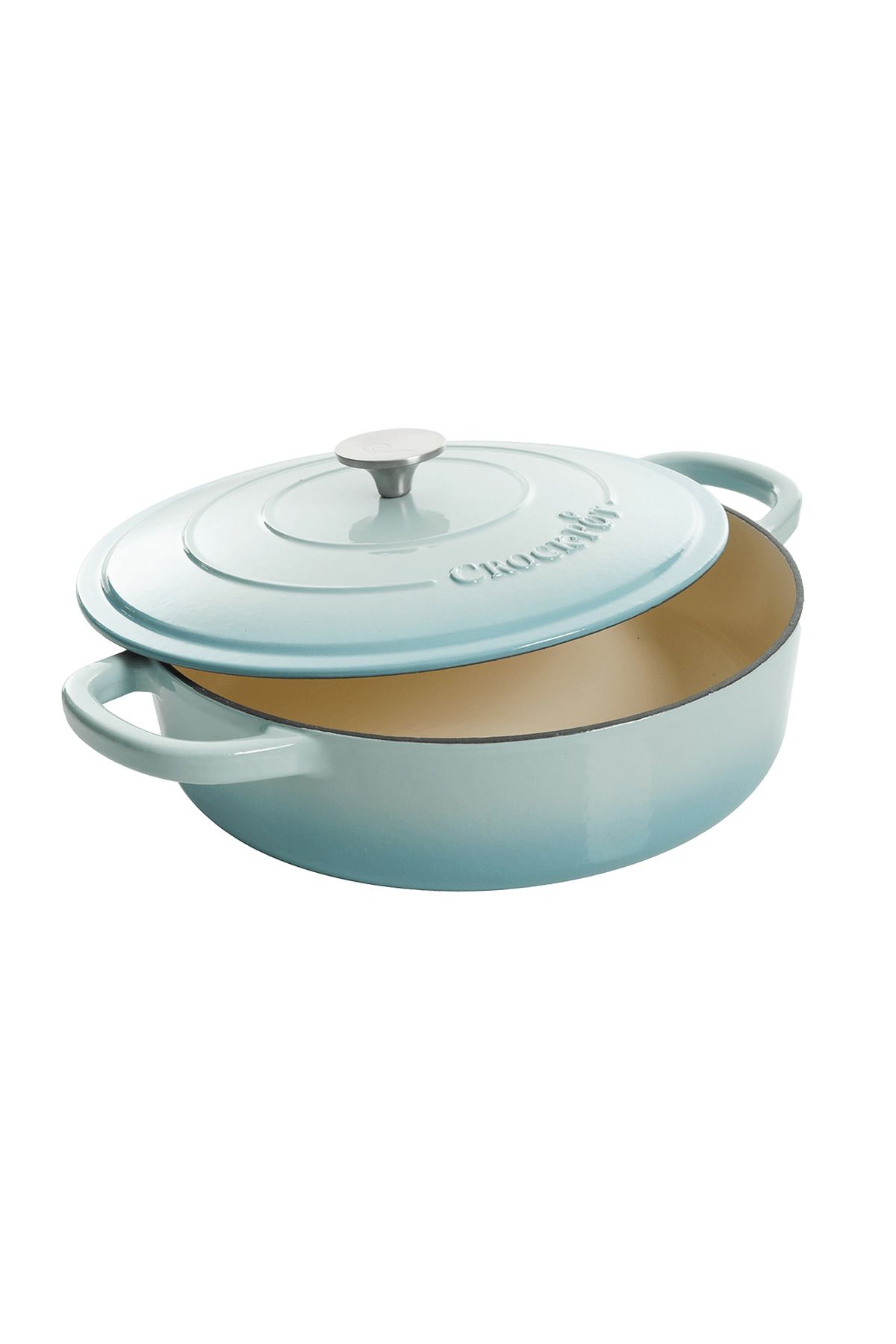 Crockpot®-Vas de fontă emailată, 4.7L, rotund, bleu 4