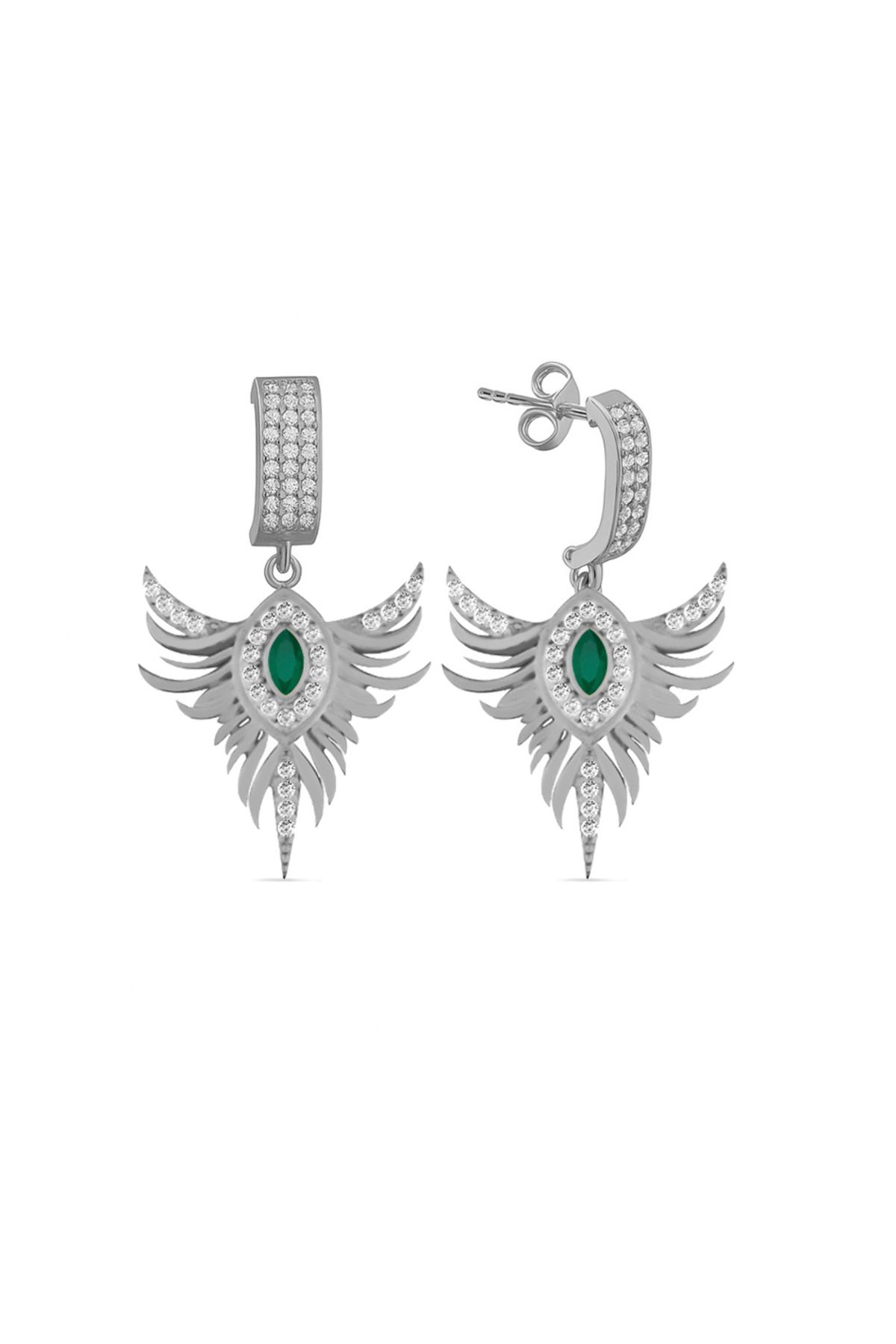 Silveranka 925 Ayar Gümüş Anka Kuşu Küpe
