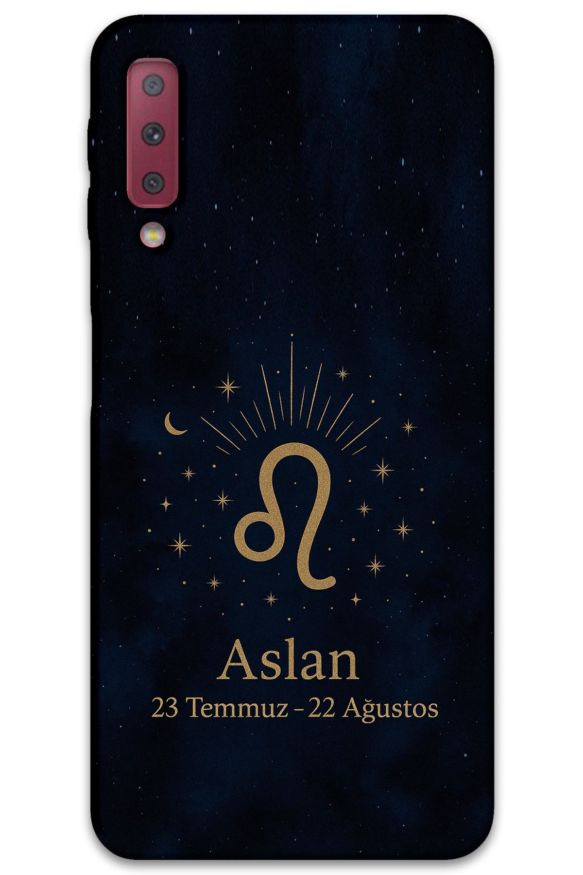 Gramaphone Galaxy A7 2018 Uyumlu Aslan Burcu Desenli Telefon Kılıfı + Ekran Koruyucu - 5772