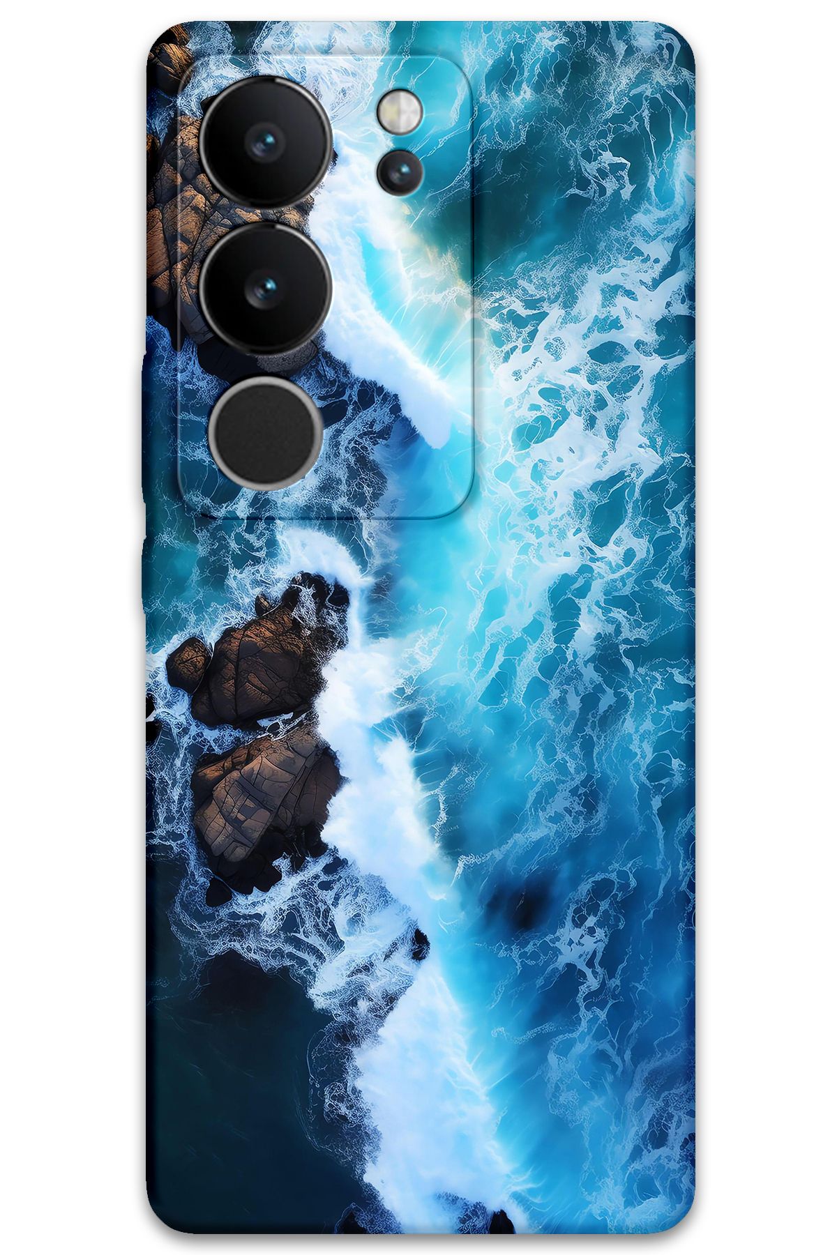 Gramaphone Vivo V29 Uyumlu Mermer Desenli Telefon Kılıfı + Ekran Koruyucu - 5810