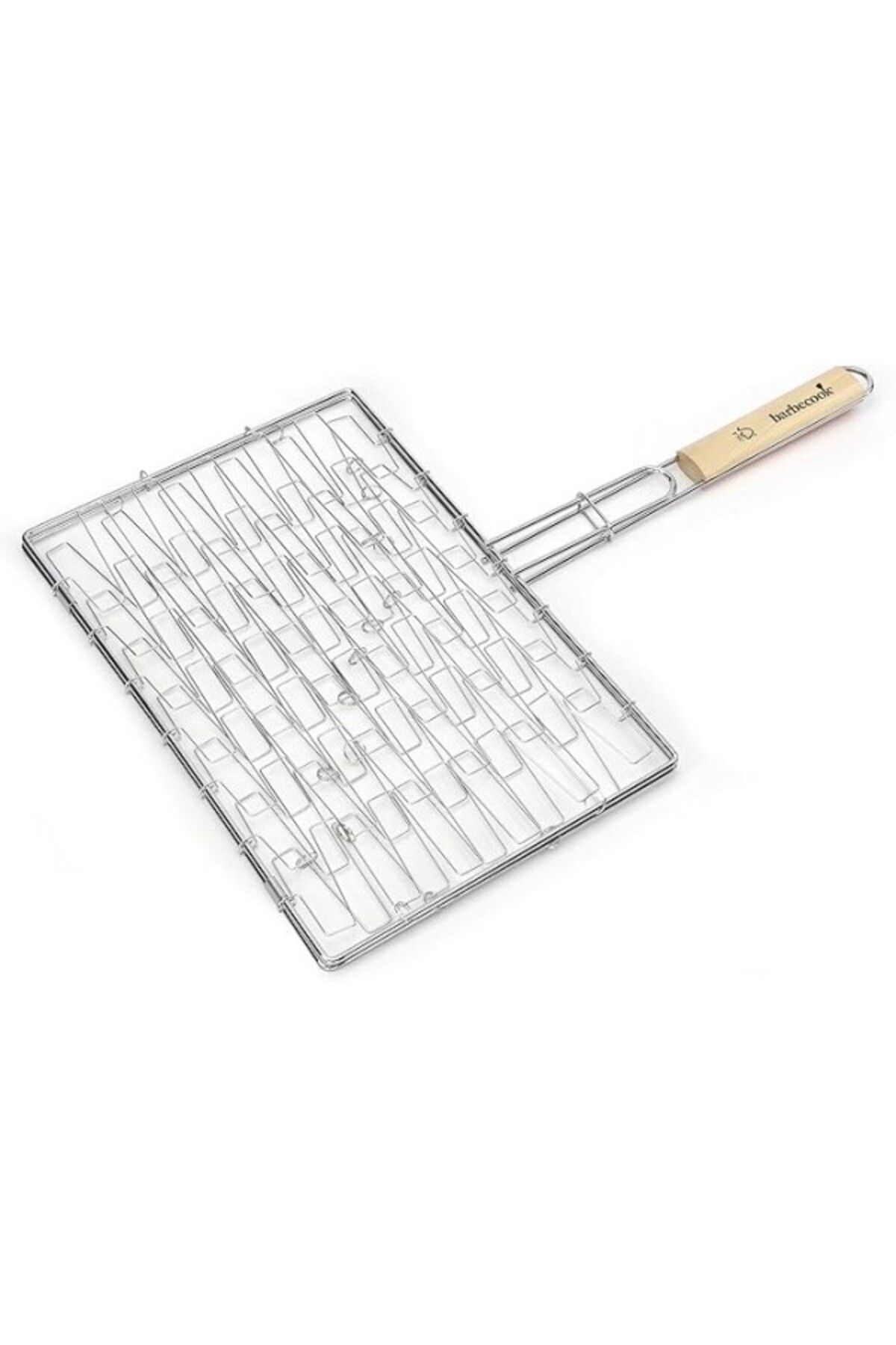 ShopZum Barbecook Krom - Ahşap Sap Elastik Izgara 40X28 Cm