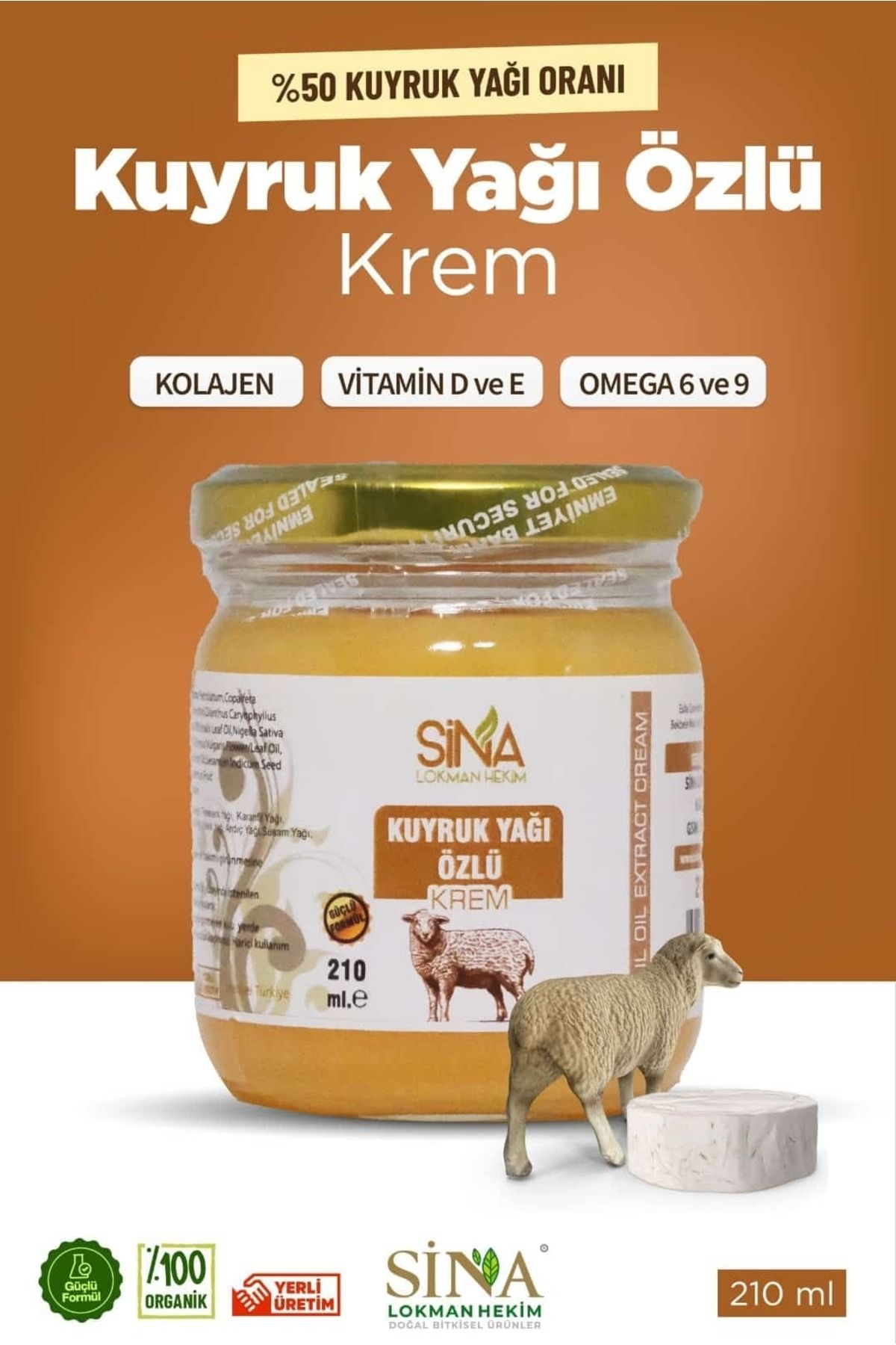 Çare Burada Sina - Kuyruk Yağı Özlü Krem 210 Ml (%50 Kuyruk Yağı Oranı)