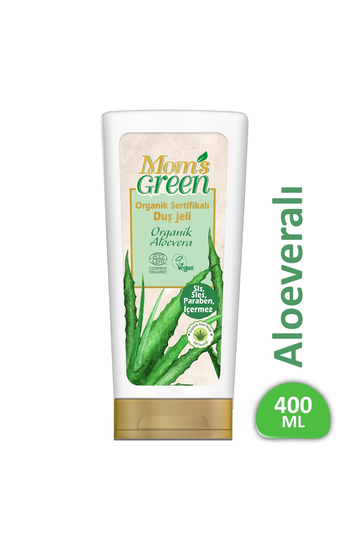 Mom's Green Organik Sertifikalı Duş Jeli - Organik Aloeveralı 400 ml EcoCosmos