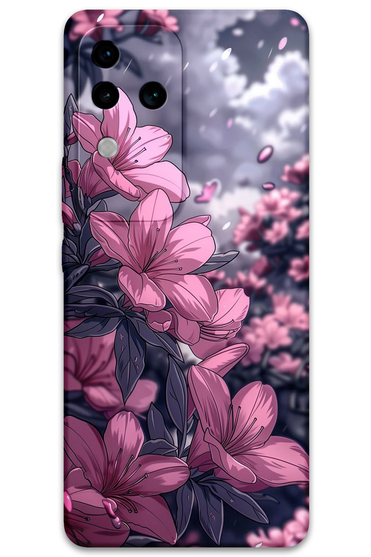 Gramaphone Vivo V30 Uyumlu Çiçek Desenli Telefon Kılıfı + Ekran Koruyucu - 5796