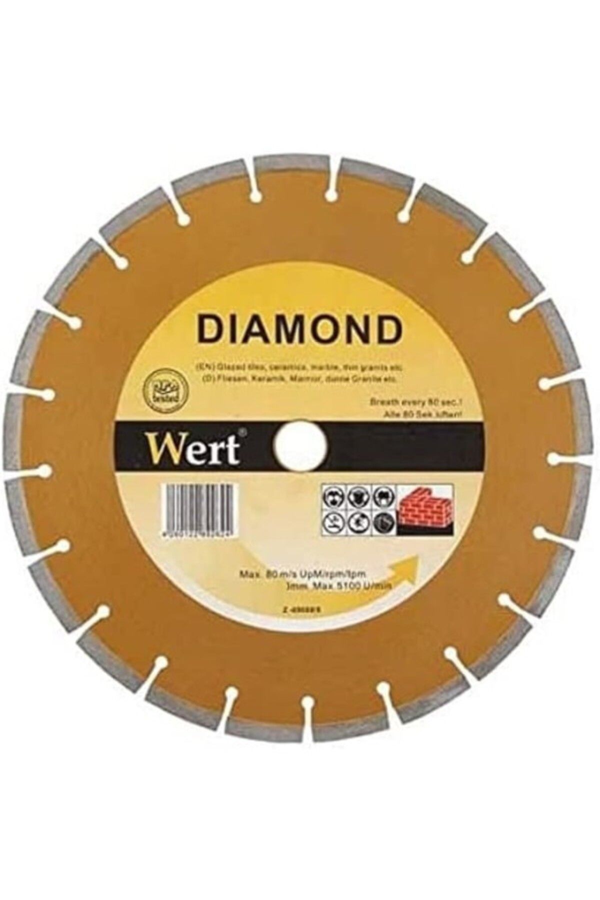 ShopZum Wert W 2711/125 Granit Mermer Elmas Tesetere, Turuncu/Gri (125Mm)