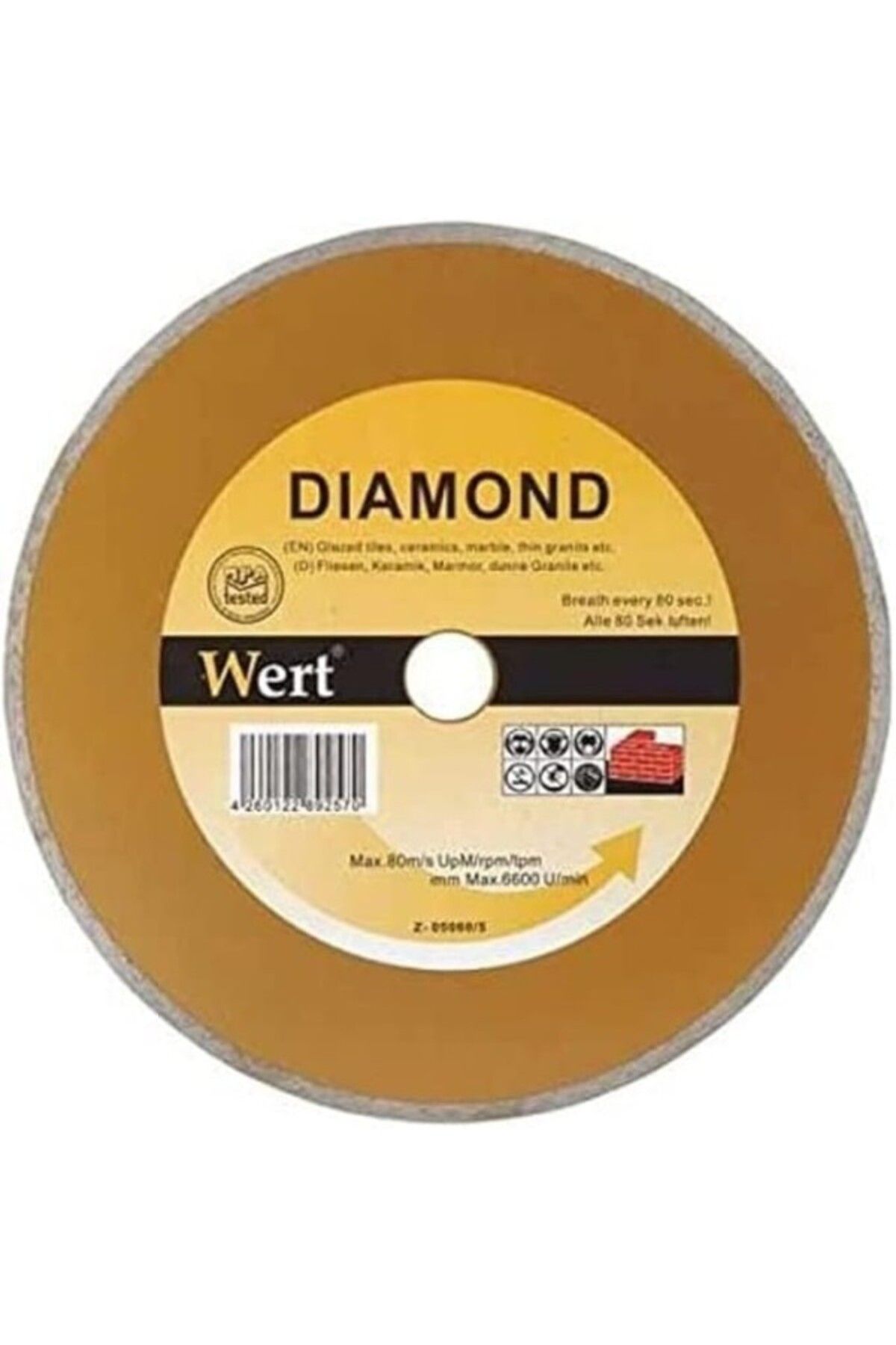 ShopZum Wert W 2710/115 Seramik/Fayans Elmas Testere, Turuncu/Gri, 115Mm, Sarı