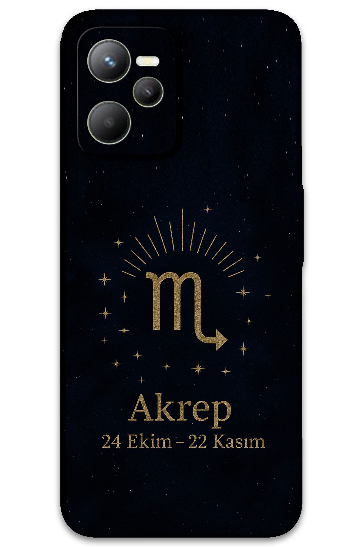 Gramaphone Realme C35 Uyumlu Akrep Burcu Desenli Telefon Kılıfı + Ekran Koruyucu - 5775