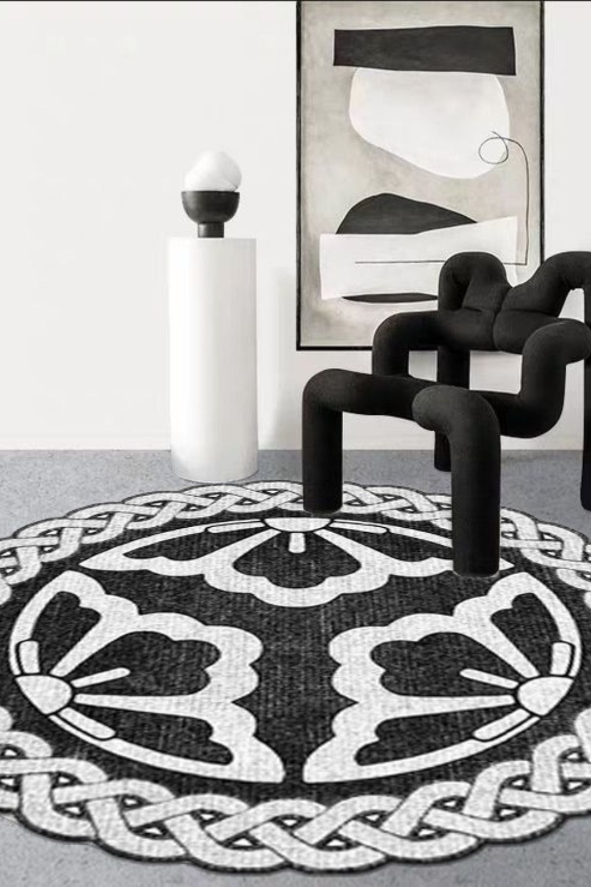 DERAS HOME Dijital Baskı Yıkanabilir Kaymaz Taban Salon Halısı Paspas