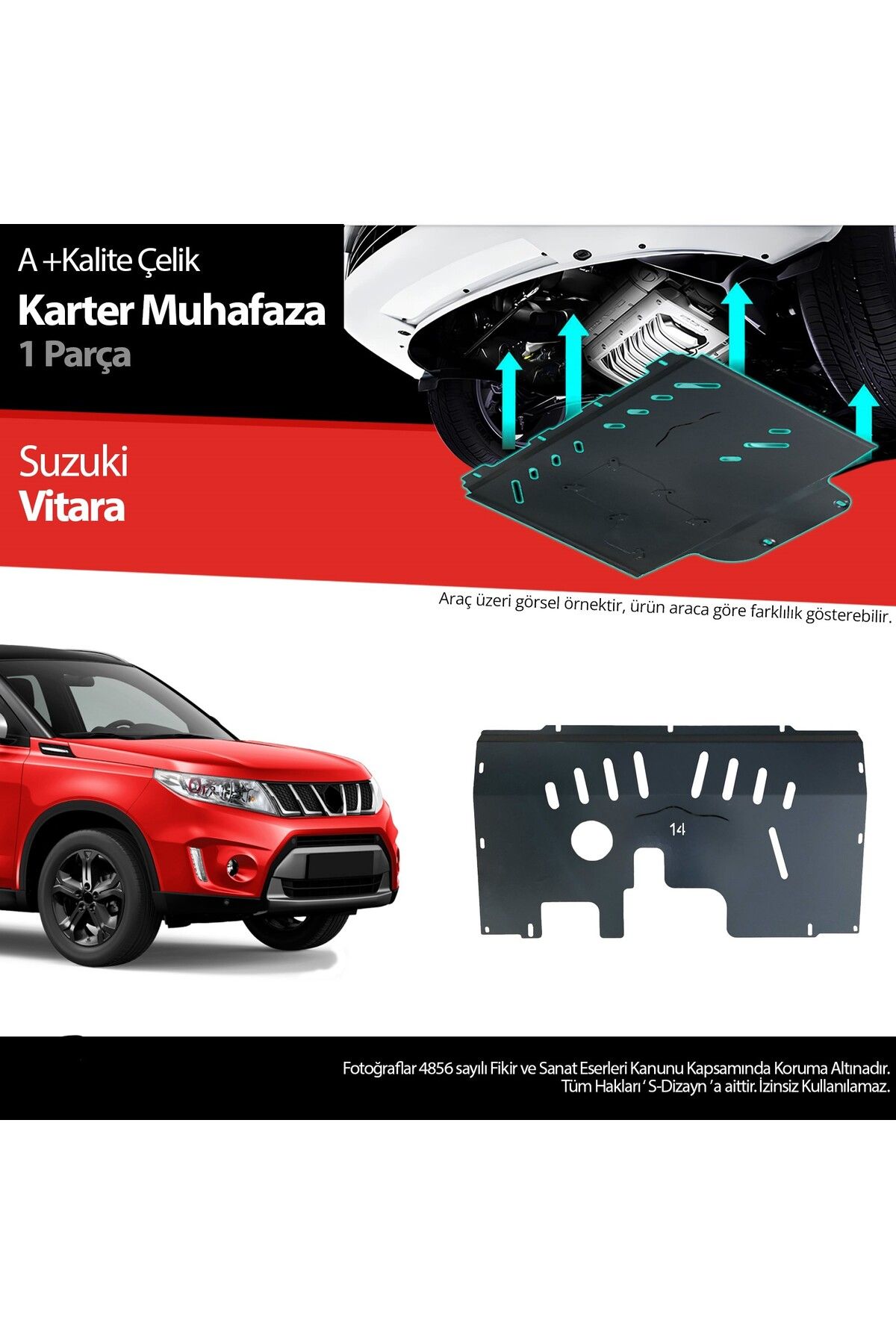 TUNAX OTO Suzuki Vitara Çelik Karter Muhafaza 2019 2020 2021 2022 2023 2024 2025