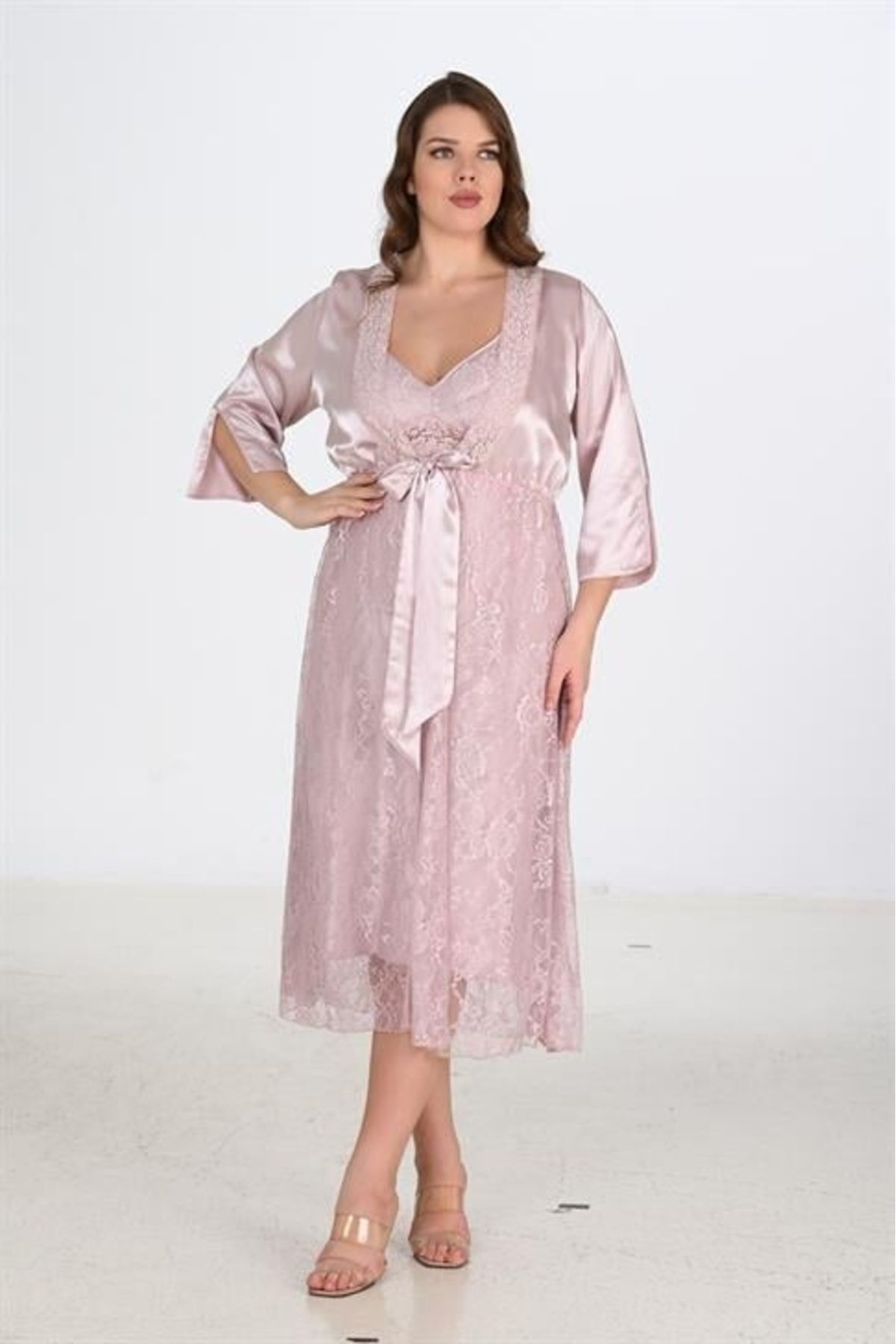 Moon wear 2'li Pudra Sabahlık Takımı Bigsize 6220