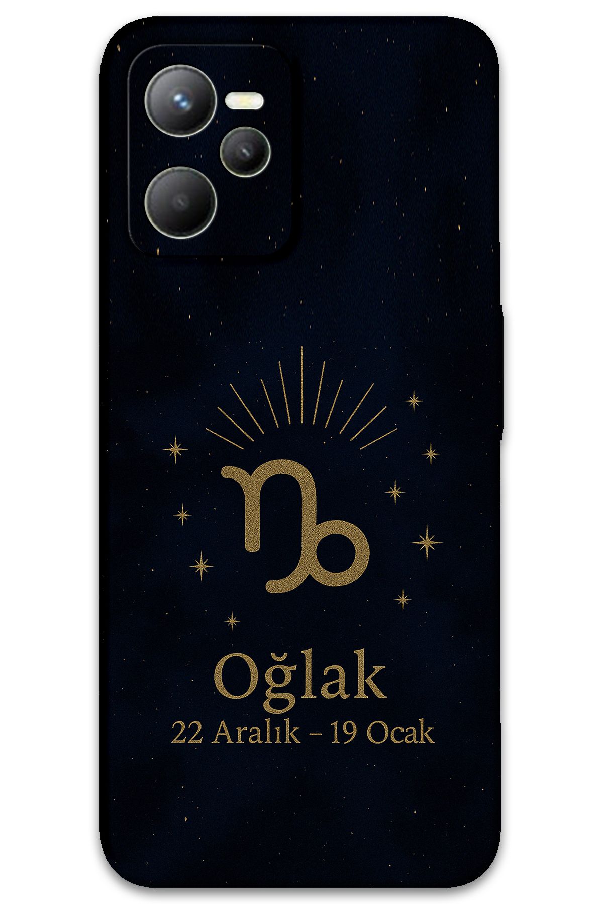 Gramaphone Realme C35 Uyumlu Oğlak Burcu Desenli Telefon Kılıfı + Ekran Koruyucu - 5777