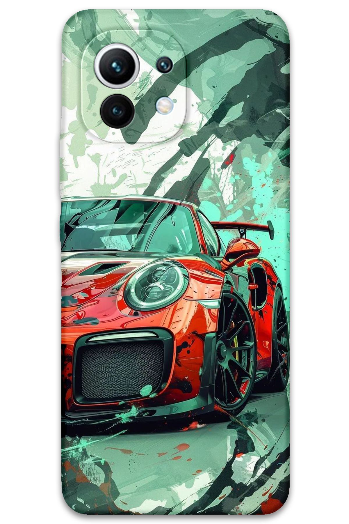 Gramaphone Xiaomi Mi 11 Uyumlu Araba Desenli Telefon Kılıfı + Ekran Koruyucu - 5765