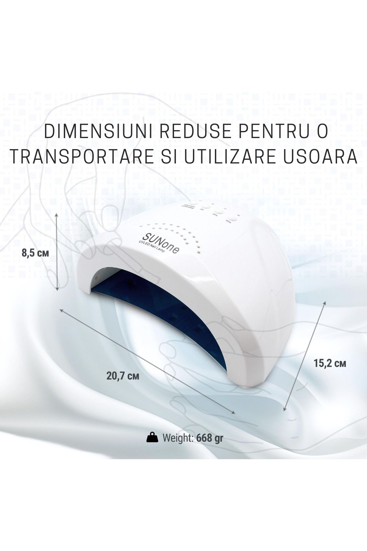ATOMKIT-Uv/led Lamp For Manicure And Pedicure, Power 28/48, Timer 5/30/60, Automatic Start, White 3