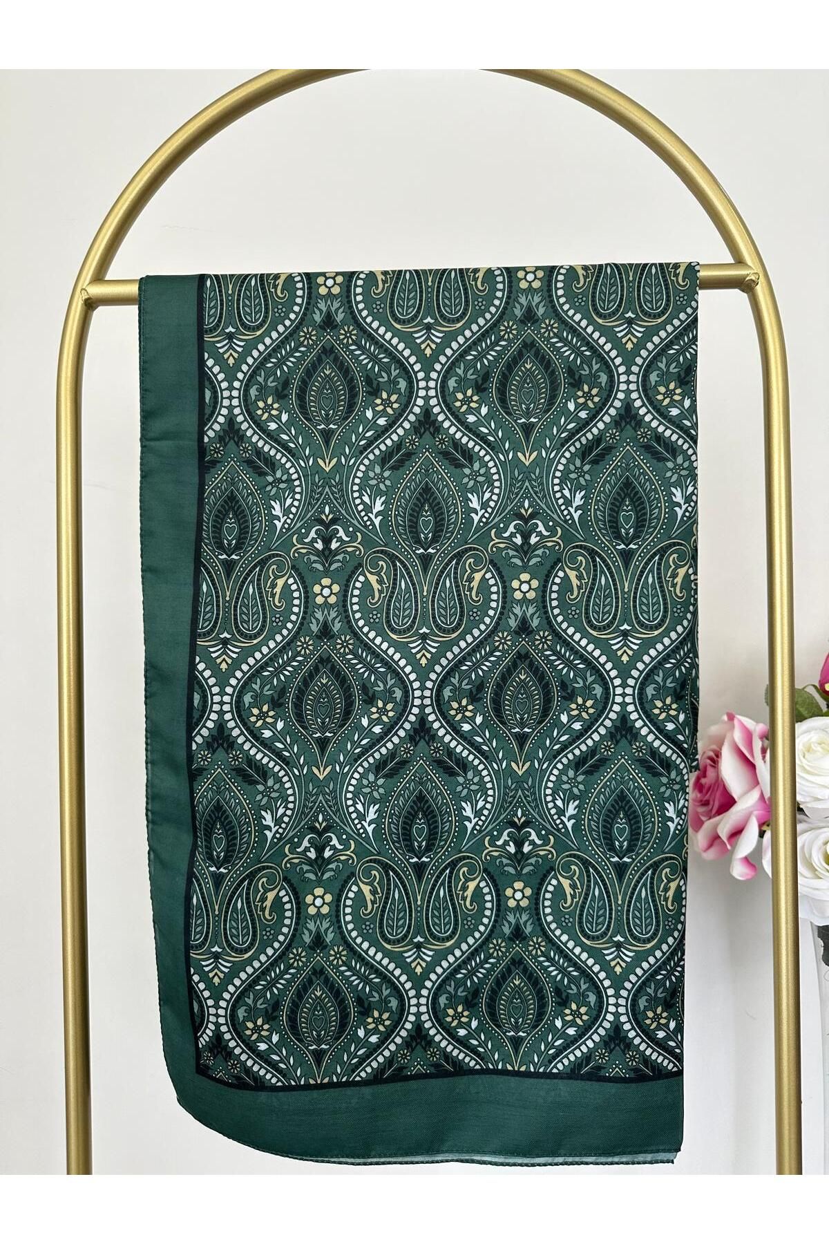 Shawl Passion Retro Desen Pamuk Şal Yeşil