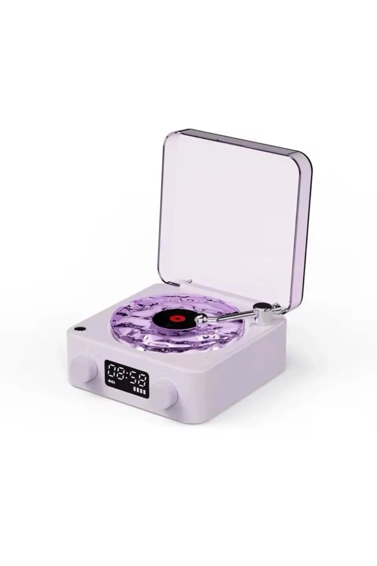 Ardan Home Waves Nostalji Plak Görünümlü Bluetooth Hoparlör 3d Ses Dalgası Retro Müzik Plak Mor