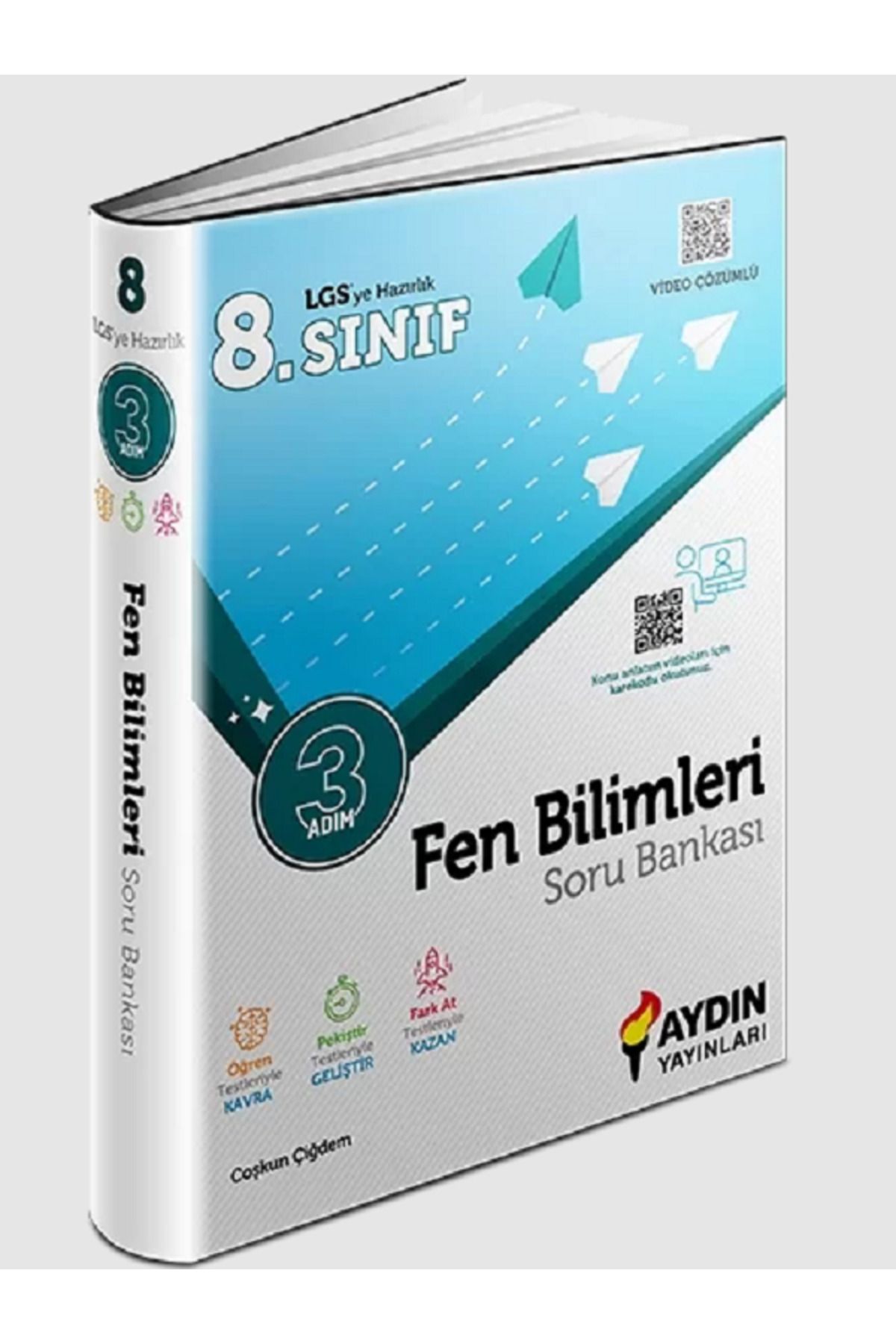 Evrensel İletişim Yayınları 8.Sınıf Aydın Yay. Fen Bilimleri Üç Adım Soru Bankası / Öğren Pekiştir Fark At / Video Çözüm