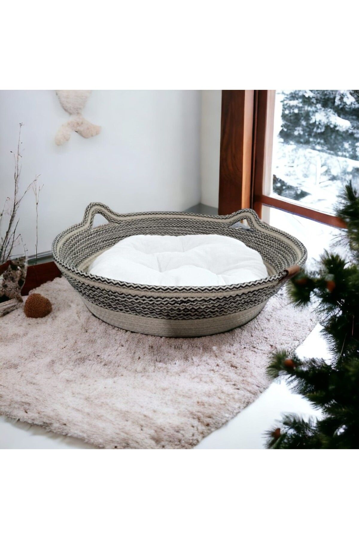 Kaplan Petshop Decohandy 40 Cm Elyaflı Kedi Yatağı