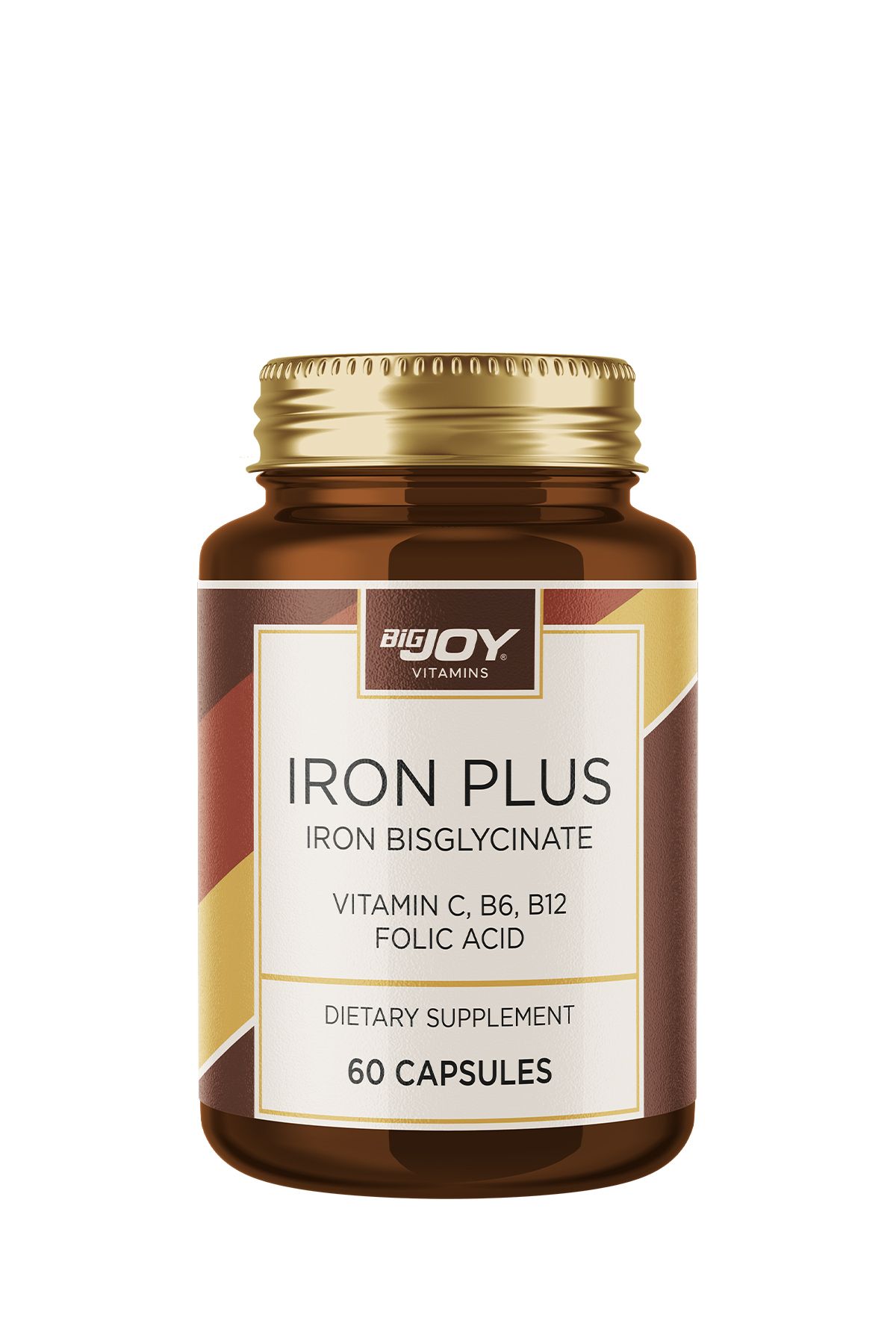 Bigjoy Vitamins IRON PLUS 60 Kapsül . Demir Bisglisinat ,Vitamin C,Folik asit İçeren Takviye Edici Gıda (60 Günlük)