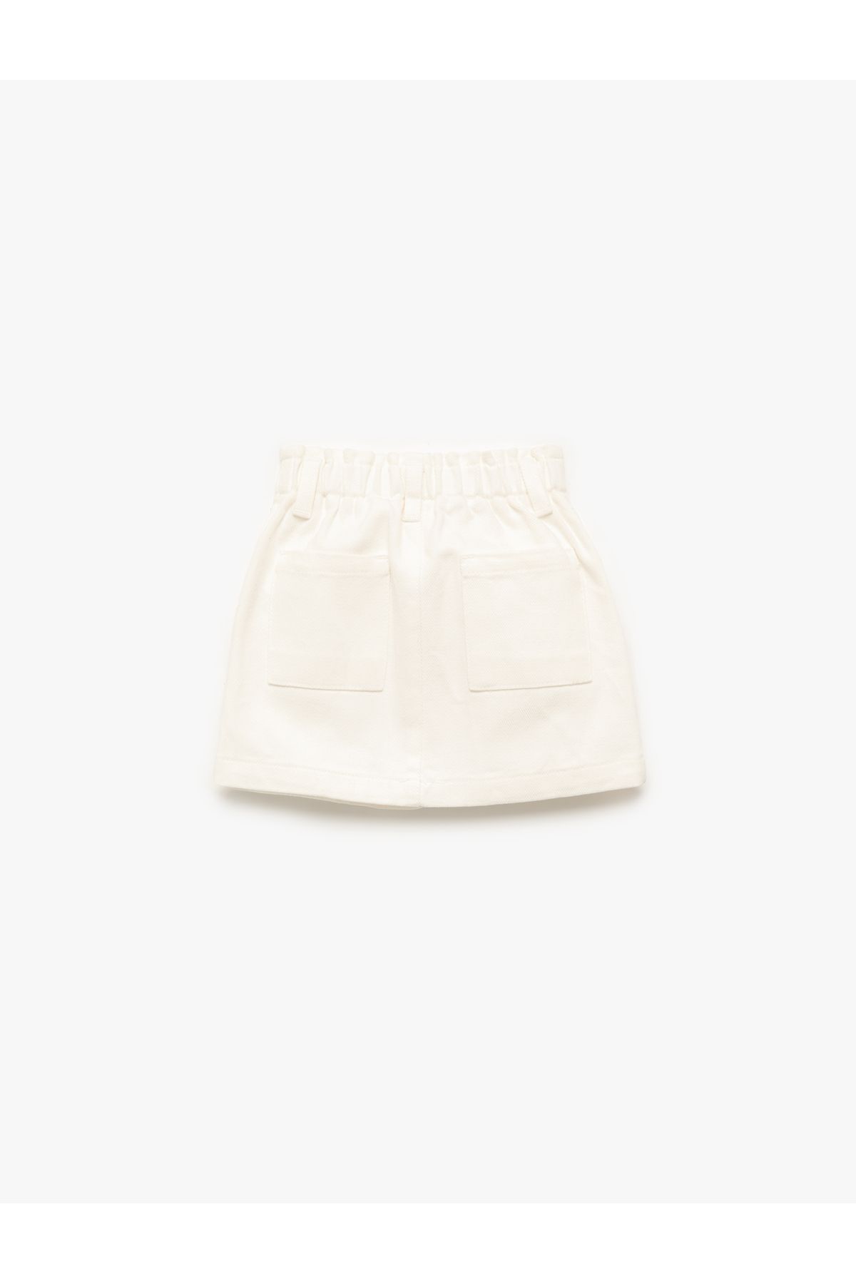 Koton-Mini Skirt with Snap Button Detail, Elastic Waist and Pockets 2