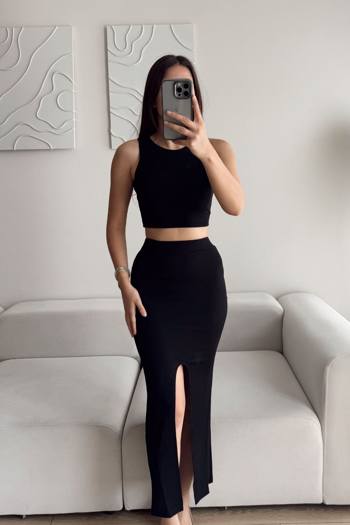 Sindimoda Tango Yırtmaç Detay İkili Takım 015298
