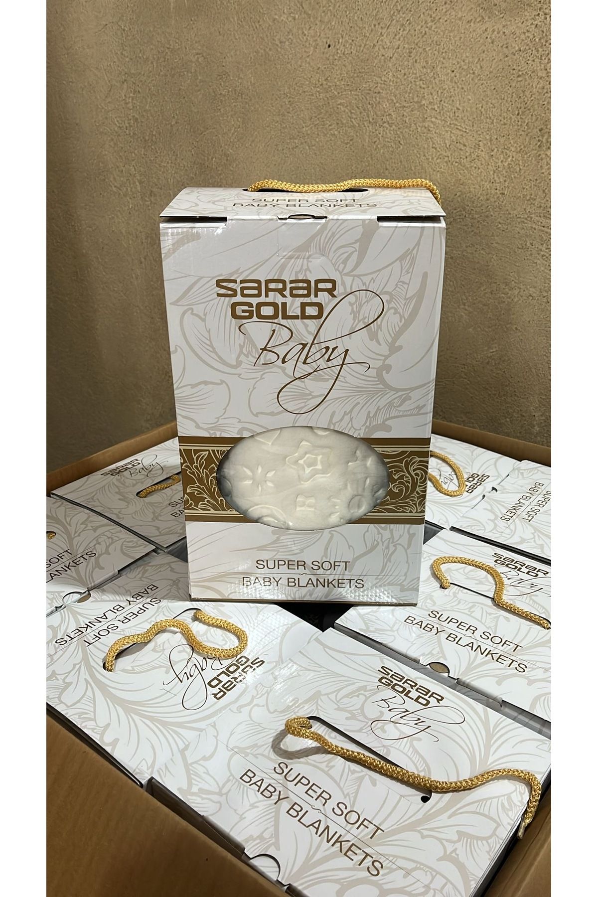 Sarar Gold Bebek Battaniyesi Kabartmalı Embos