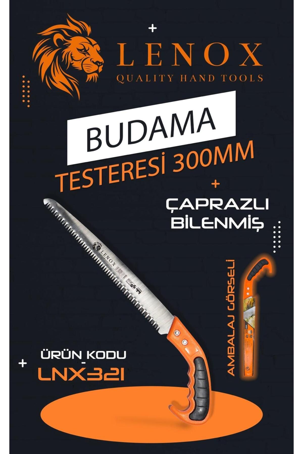 Lenox Tools 1. Kalite Plastik Saplı Budama El Testeresi – 300 mm