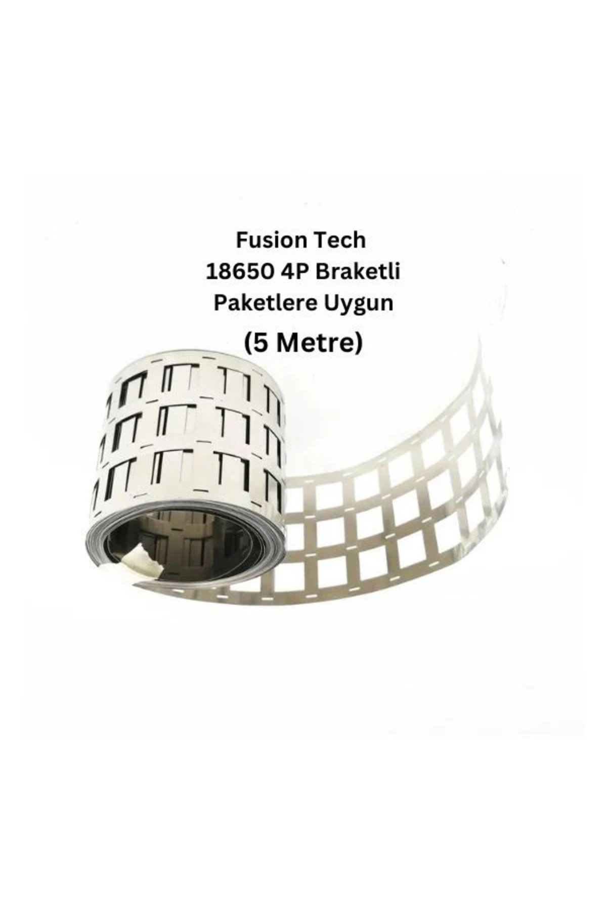 Fusion Tech 4P Nikel Kaplama 18650 Pil Punta Şeridi – 5 Metre, 0.15mm Kalınlık – Braketli Paketlere Uygun