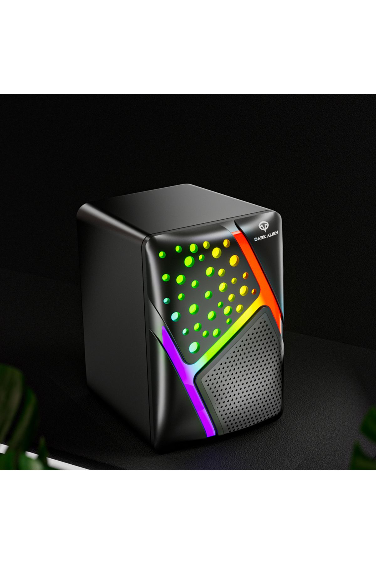 Leaven Dark Alien S-511 Led Işıklı RGB 1+1 Hoparlör Laptop- PC Uyumlu 6 Watt Çıkış