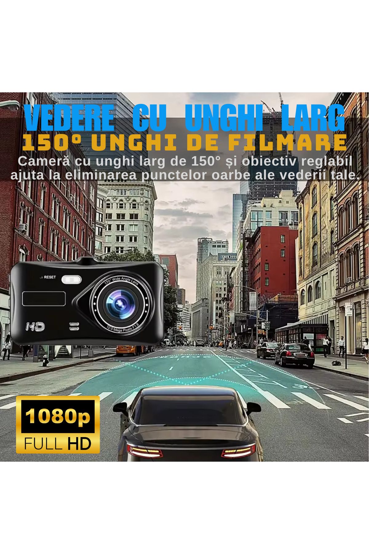 ATOMKIT-Car Camera Touchscreen, 64g Card Included, 1080p, 150p Angle, Loop Recording. Nightvision, senzorg 3