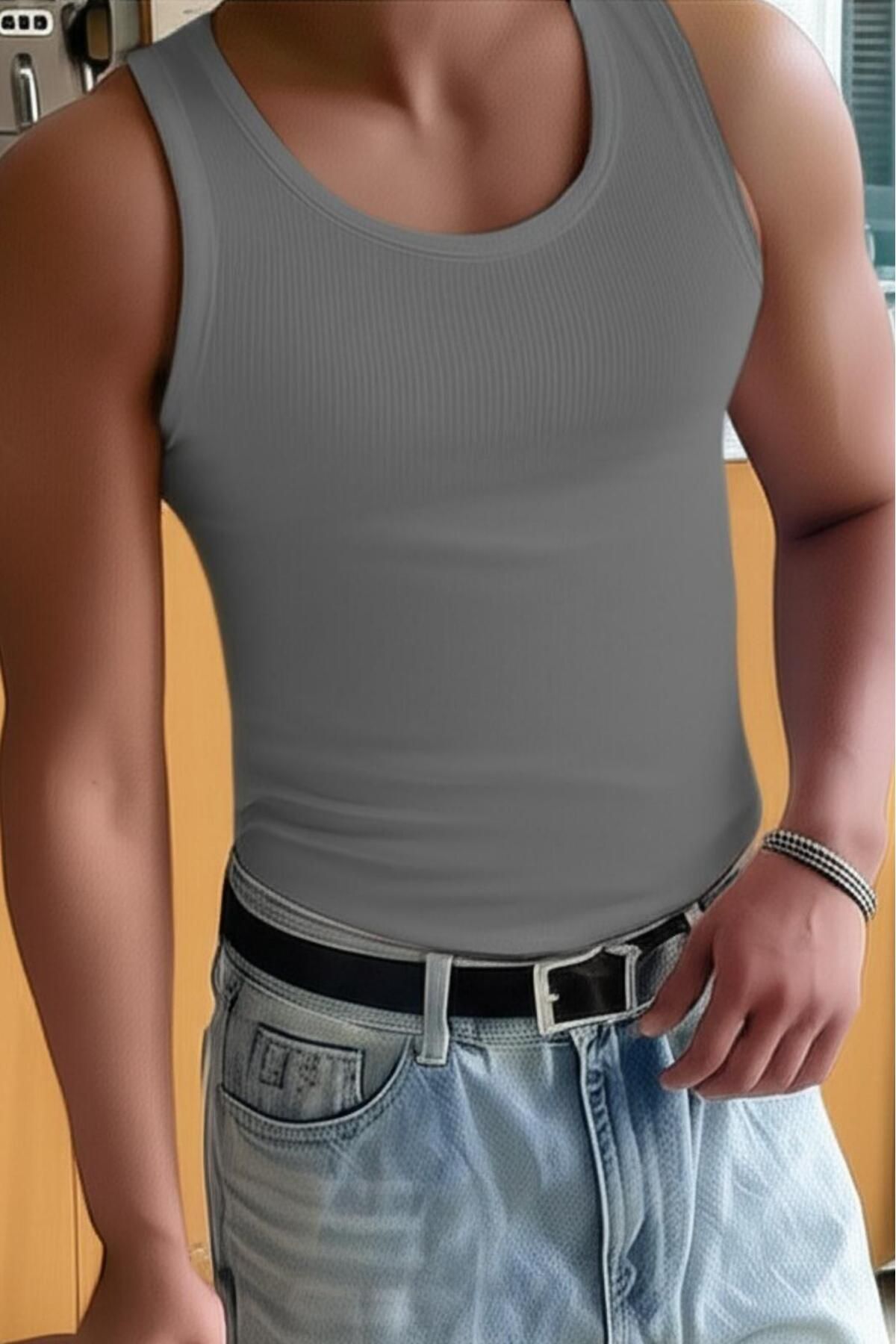 NO 601 Erkek Slimfit Kaşkorse Top Atlet