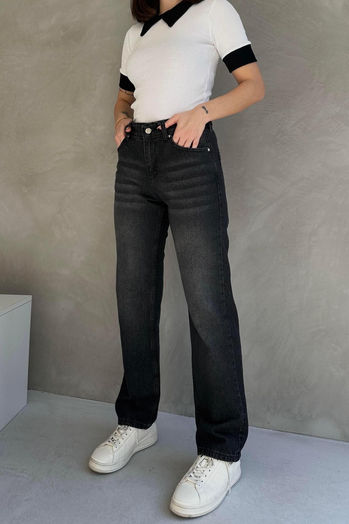 ZAROLİ Yüksek Bel Düz Paça Straight Jean - 8578