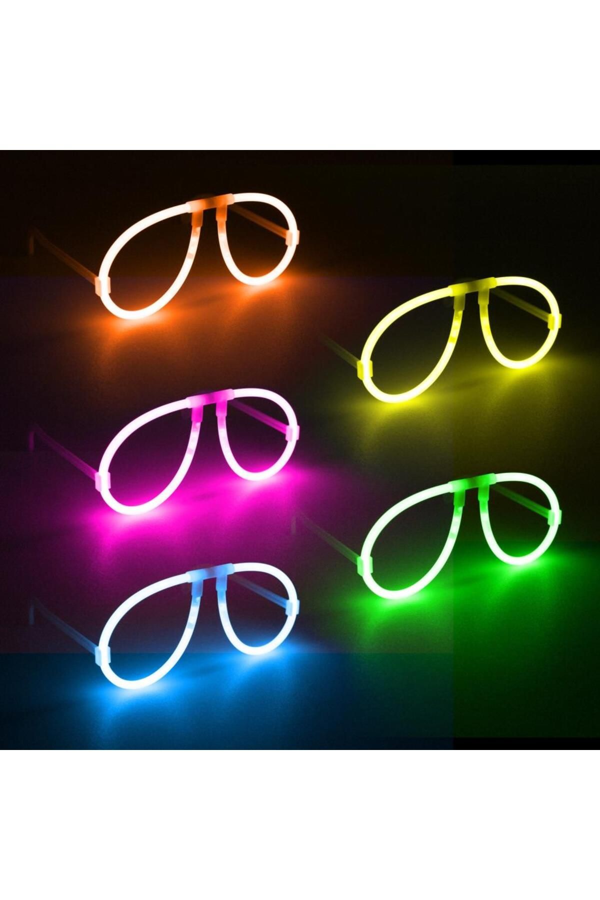Skygo Neon Glow Fosfor Gözlük – Festival & Parti (12'li Set)